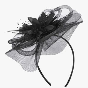 Black Mesh Flower Fascinator Headband